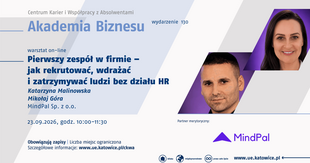 Warsztat on-line "Pierwszy zespół w firmie – jak rekrutować, wdrażać i zatrzymywać ludzi bez działu HR" Warsztat on-line "Pierwszy zespół w firmie – jak rekrutować, wdrażać i zatrzymywać ludzi bez działu HR"